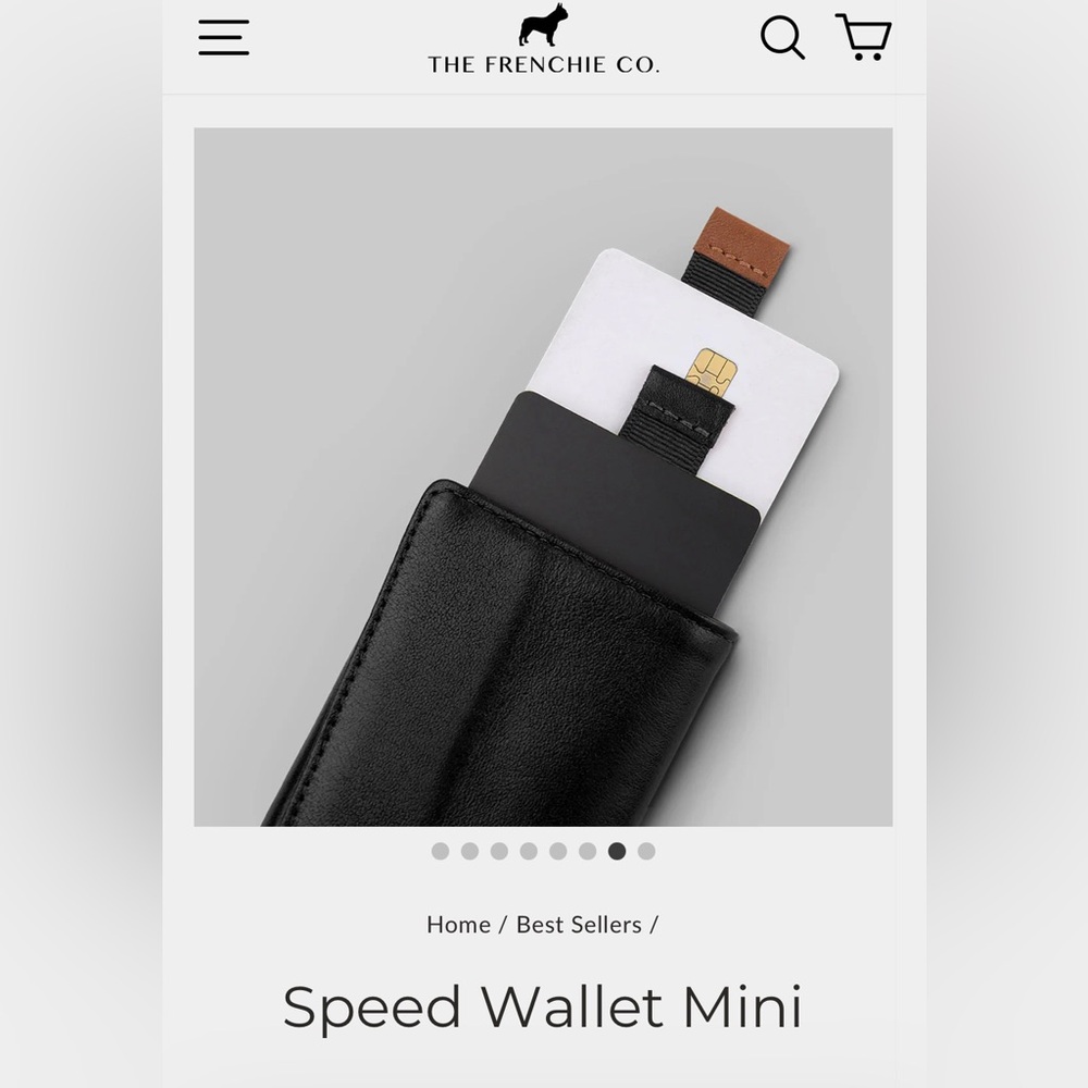 The Frenchie Co-Hand Crafted Dark Navy/Brown Leather Wallet with AirTag Holder